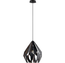 Hanglamp met geometrische lampenkap van hout en metaal