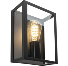 Zwarte buitenwandlamp met gloeilamp