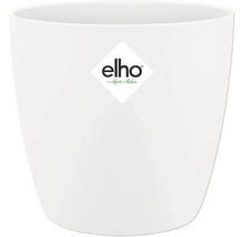 Witte bloempot met Elho logo