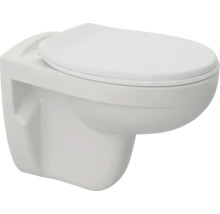 Wandcloset met diepspoeling en gemonteerde toiletbril