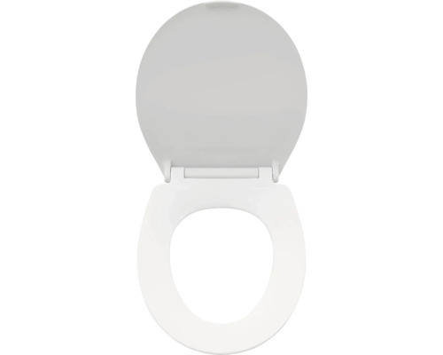 Toiletdeksel van kunststof, open positie