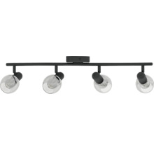 Plafondlamp met vier spots en heldere glazen bollen