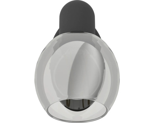 Bolvormige plafondlamp met transparante lampenkap