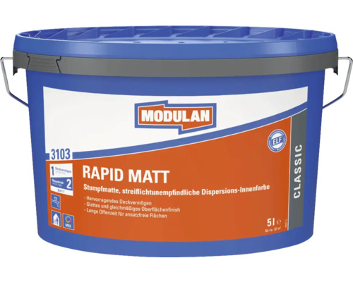 Modulan Rapid Matt interieurverf in een blauwe emmer