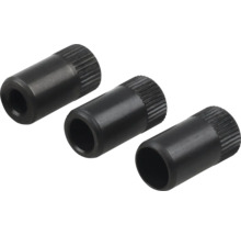 Drie geribbelde metalen hulzen