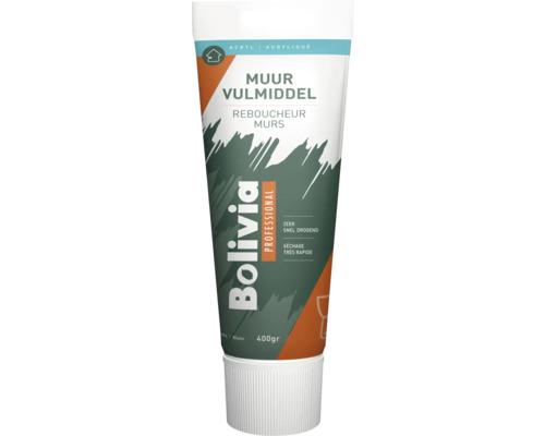 Bolivia Professional muurvulmiddel op acrylbasis in een tube van 400 gram, zeer snel drogend, voor binnengebruik.