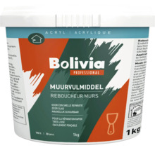 Witte muurvuller Bolivia Professional acryl, 1 kilogram, voor snelle reparatie, zeer glad en makkelijk schuurbaar.