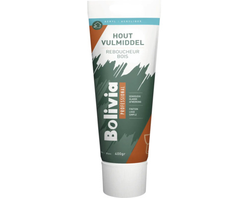 Bolivia houtvulmiddel acryl wit 400 gram tube voor een gladde afwerking