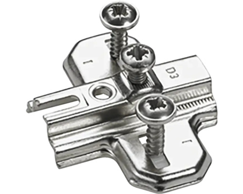 Montageplaat met schroeven voor meubelbeslag