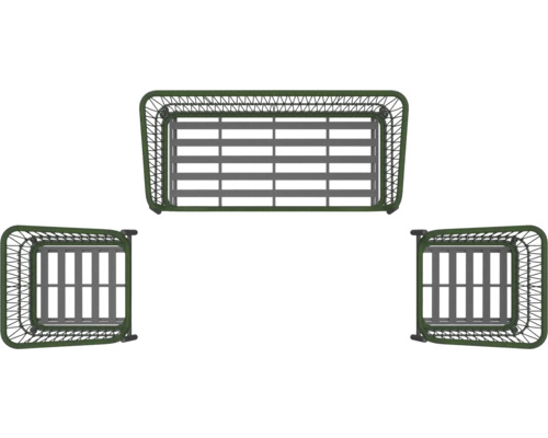 Tuin tafel en twee tuinstoelen met frame en lattenbodem