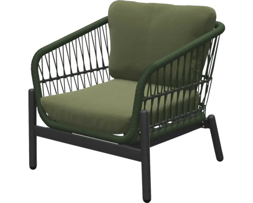 LESLI LIVING Loungeset Zavi 3-delig incl. zitkussens olijf Fauteuil met kussens en gevlochten frame