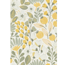 Behang met bloemenmotief en bladeren