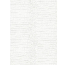 Detailweergave van een wit behang met krokodillenhuidmotief