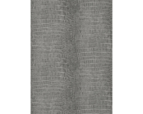 Grijs behang met krokodillenleerlook