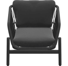 Fauteuil met kussens en gevlochten design voor buiten