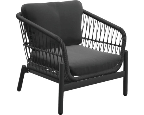 Tuinstoel met kussen en gevlochten ontwerp