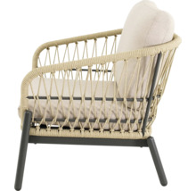 Tuinstoel met kussens en gevlochten ontwerp