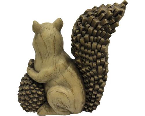 Decoratief eekhoornbeeldje met dennenappel voor de tuin