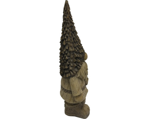 Decoratief tuinbeeld van een tuinkabouter met een kerstboommuts