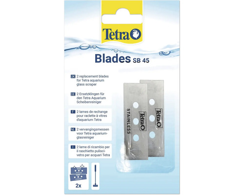 Tetra vervangingsmessen SB 45 voor aquariumglasreiniger, 2 stuks van roestvrij staal.