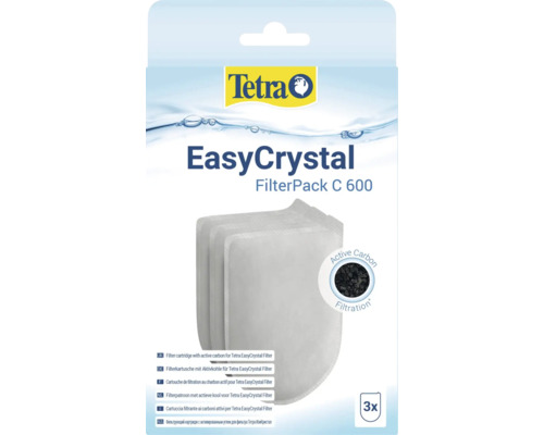 Tetra EasyCrystal FilterPack C 600, filterpatronen met actieve kool voor aquariumfilters, 3 stuks.