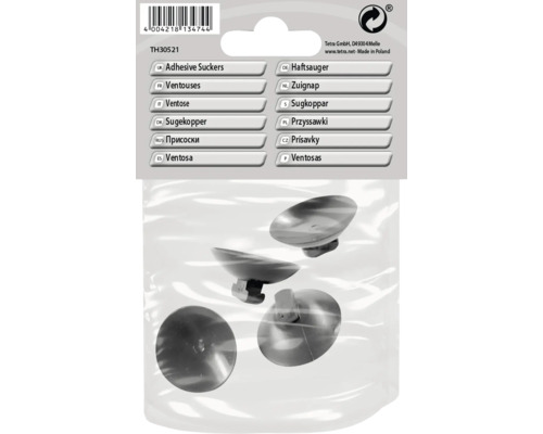 Set van 4 zuignappen in een verpakking.