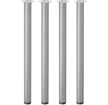 Vier zilverkleurige tafelpoten