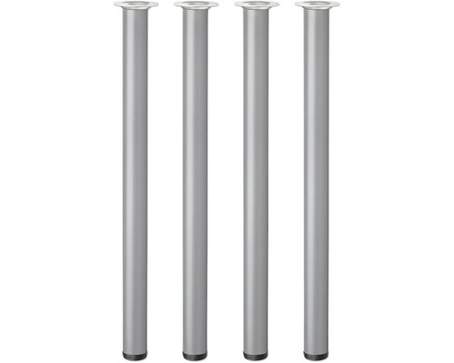 TARROX Tafelpoot rond Ø 60x710 mm zilver, 4 stuks Vier zilverkleurige tafelpoten