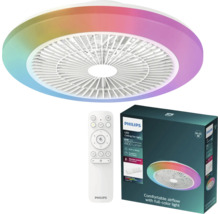 Philips plafondventilator met ledverlichting, afstandsbediening en productverpakking.