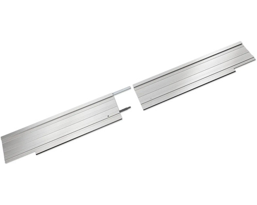 Tweedelige geleiderail van aluminium voor nauwkeurig zagen inclusief verbindingsstukken