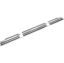 Driedelige geleiderail van aluminium met rubberen strips voor cirkelzagen inclusief verbindingsstukken.