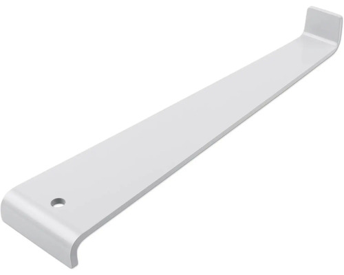 Stevige metalen plankdrager met inhaakclip en montagegat.