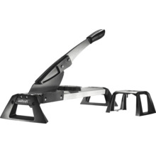 Wolfcraft laminaatsnijder en vinylsnijder met grote hendel en een extra materiaalsteun.