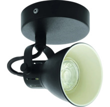Zwarte plafondspot met verstelbare lampkop