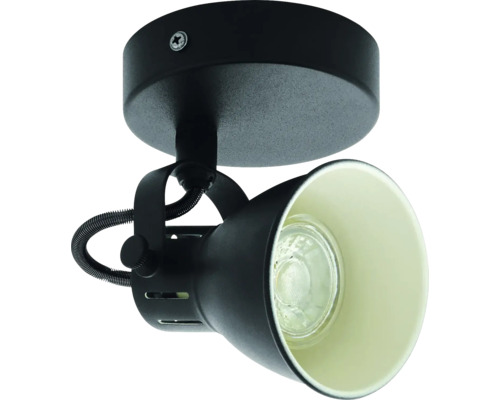 Zwarte plafondspot met verstelbare lampkop