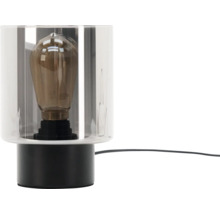 Tafellamp met gloeilamp en transparante lampenkap