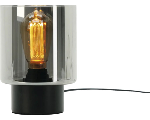 Tafellamp met glazen behuizing en Edison-gloeilamp