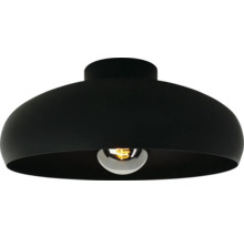 Zwarte plafondlamp met zichtbare lichtbron