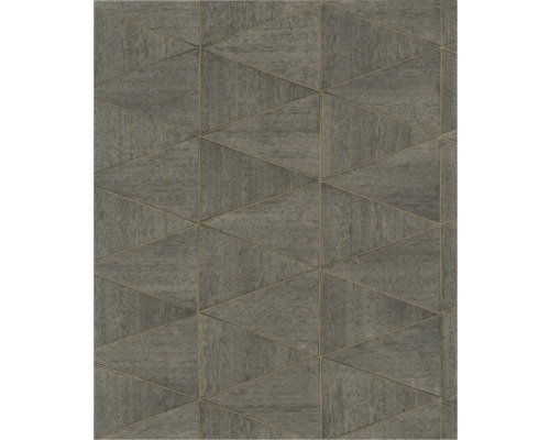 Behang met driehoekig houten design