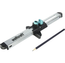 Wolfcraft kruishout met verstelbare slede en potlood voor het markeren van parallelle lijnen.