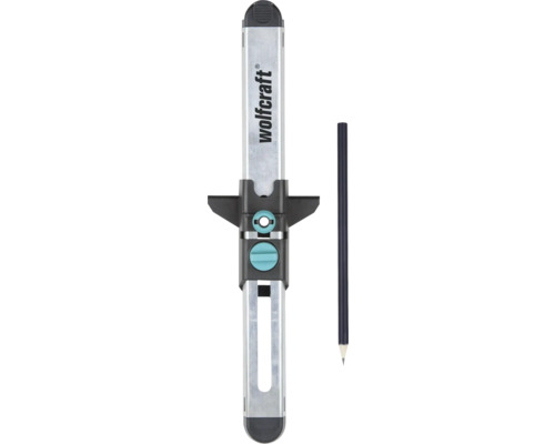 Wolfcraft parallelle aftekenhulp van metaal en kunststof inclusief potlood voor het markeren van randen.