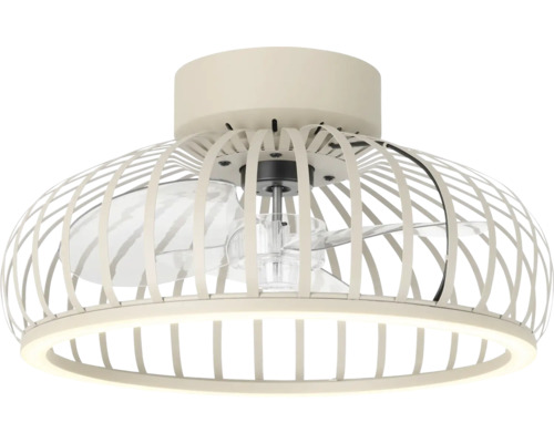 EGLO Plafondventilator Mogano zandkleur Ø 43 cm Plafondventilator met lampenkap van metalen stijlen