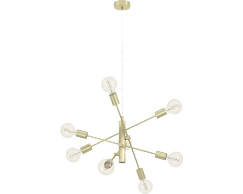 Hanglamp met zeven lamparmen en gloeilampen