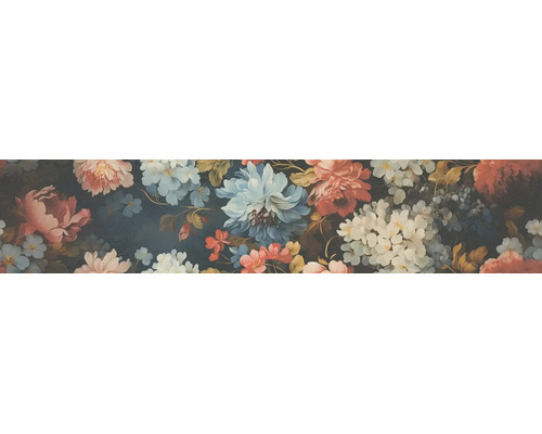 Bloemenbehang met gedetailleerd patroon van pioenrozen en hortensia's in botanische stijl.