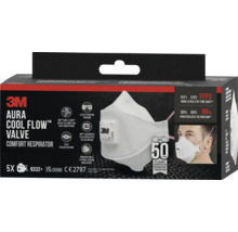 3M Aura Cool Flow Ventiel comfort ademhalingsmasker, FFP3-bescherming