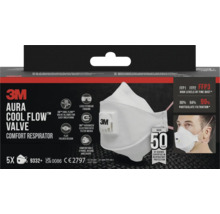 3M Aura Cool Flow Ventiel comfortademhalingsmasker, FFP3, bescherming tegen hoge niveaus fijnstof