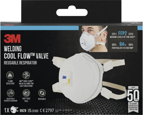 3M lasbeschermingsmasker met Cool Flow ventiel, herbruikbaar