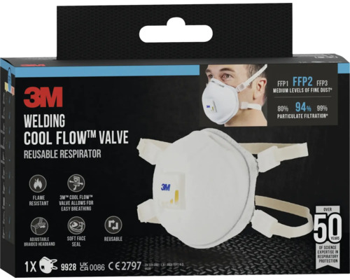 3M lasbeschermingsmasker met Cool Flow ventiel, herbruikbaar