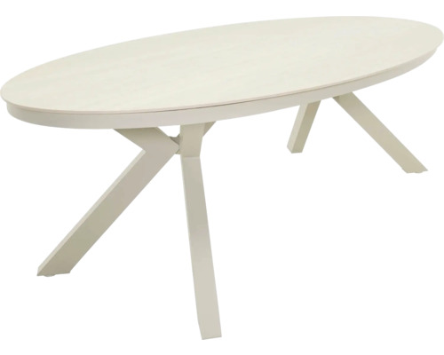 Ovale tafel met houten poten