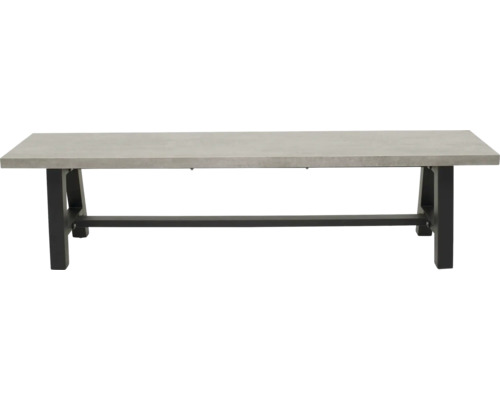 LESLI LIVING Dining bank Fresco 180 x 40 cm Bank met betonnen zitting en zwart metalen frame